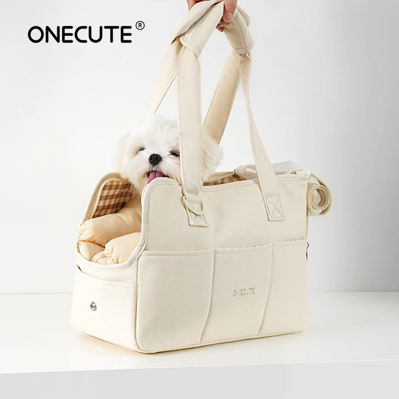 Portable Cotton Pet Carrier Shoulder Bag | Small Dogs & Cats