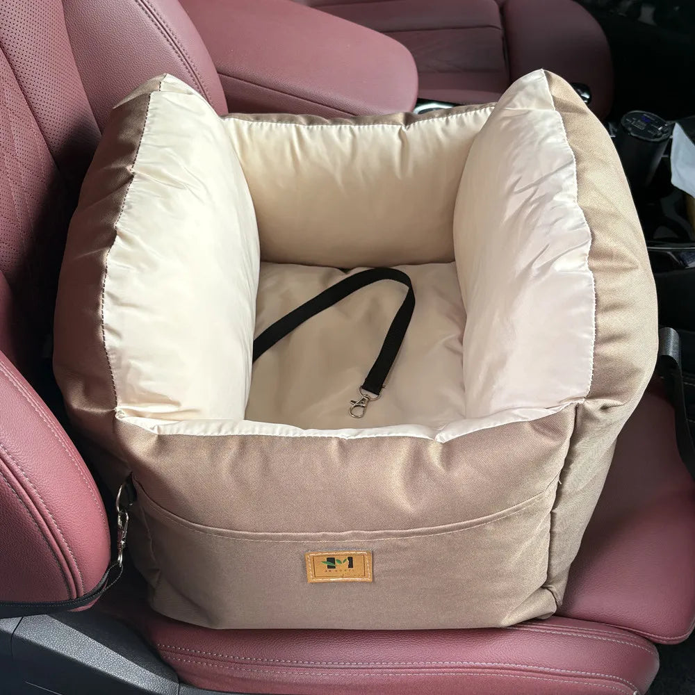 Washable Small Dog Car Seat Booster Bed | Soft Cotton Pet Carrier Nest