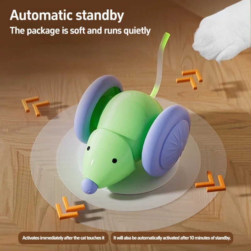 Electric Smart Mouse Toy for Cats – Auto-Moving, Rechargeable & Obstacle-Avoiding