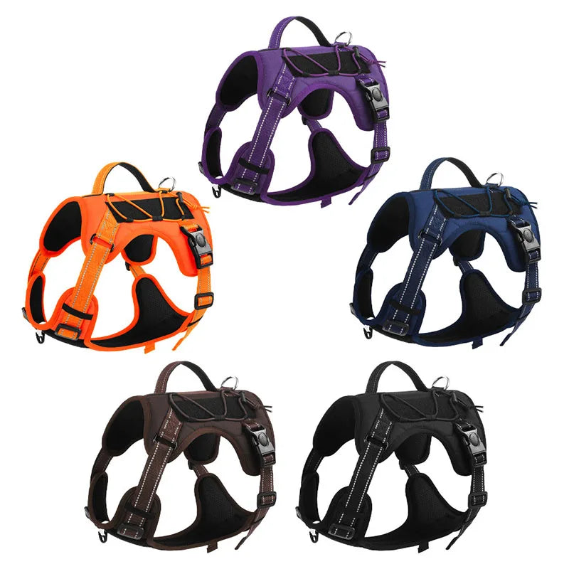 Reflective Tactical No-Pull Dog Harness – Adjustable Vest for Small, Medium & Large Dogs