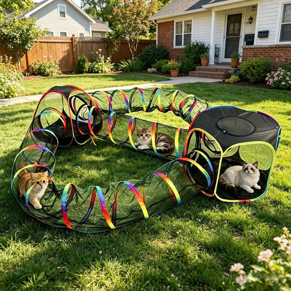5-in-1 Pop-Up Mesh Cat Tent