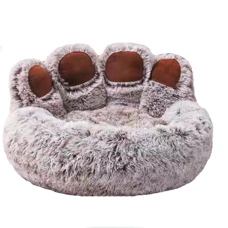 Fluffy Winter Dog Bed – Warm Bolster Sofa Kennel for Small to Large Dogs & Cats