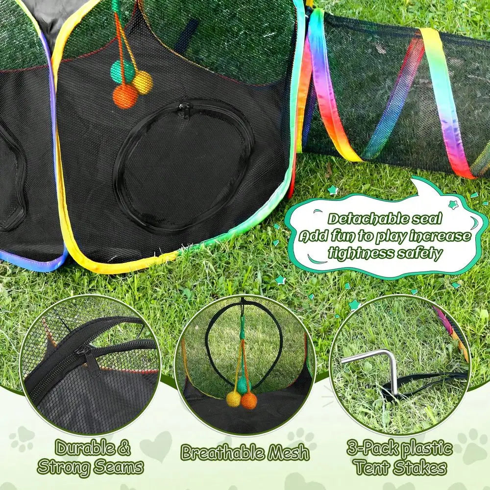 5-in-1 Pop-Up Mesh Cat Tent