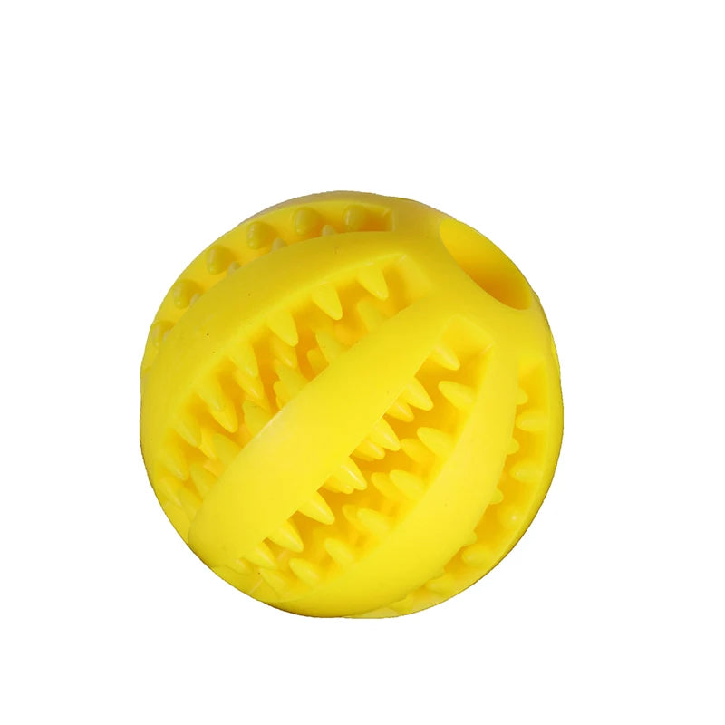 Natural Rubber Dog Chew Ball Toy – Teeth Cleaning Interactive Treat Ball