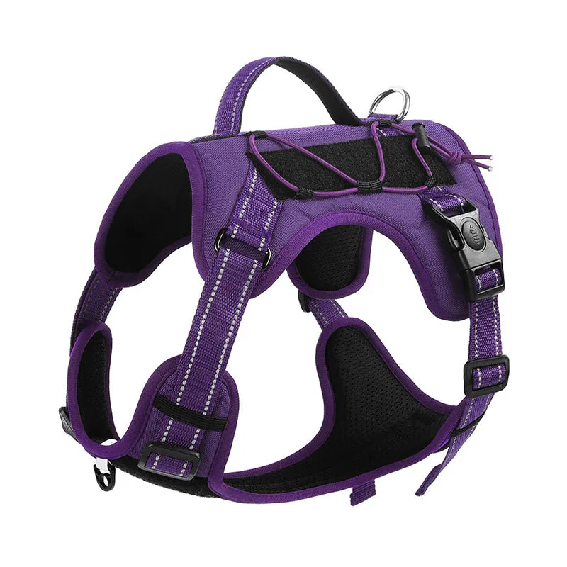 Reflective Tactical No-Pull Dog Harness – Adjustable Vest for Small, Medium & Large Dogs