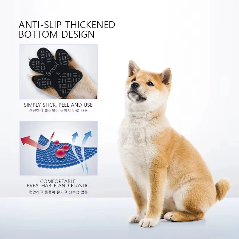 Breathable Dog Paw Grip Patches | Non-Slip Foot Pads for Dogs | 4-Pack (XS–XXXL)