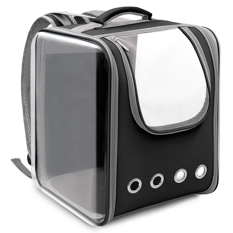 Space Capsule Pet Carrier Backpack — Transparent Breathable Travel Bag for Cats & Small Dogs