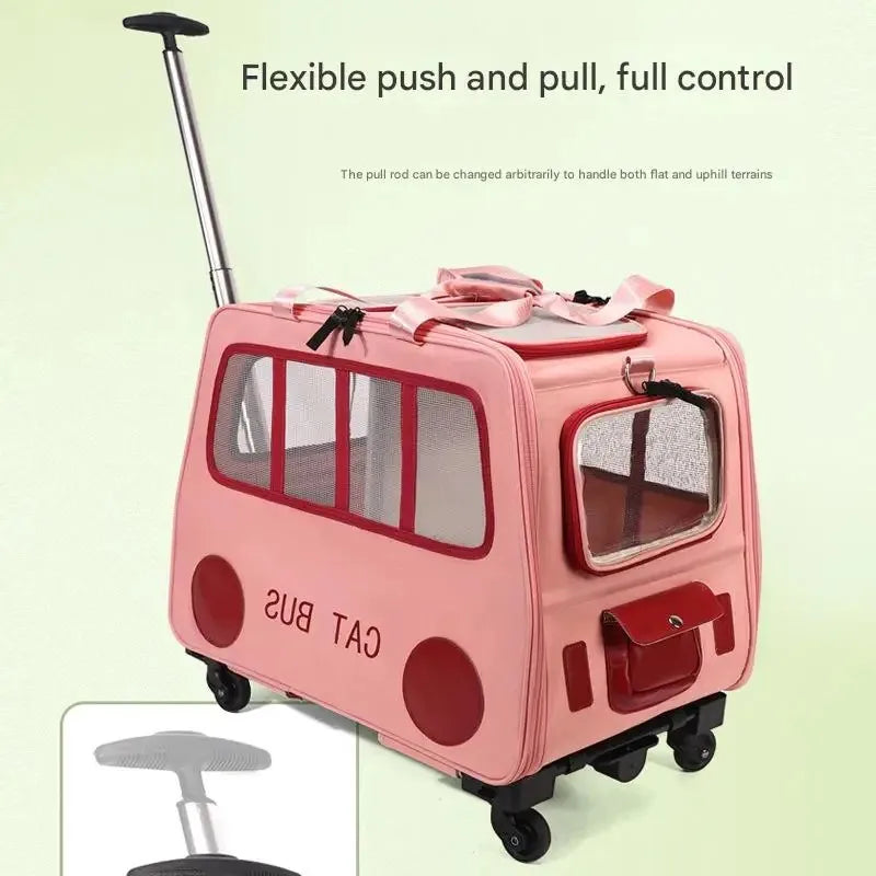 Foldable Portable Pet Stroller Cart | Breathable Zipper Carrier for Cats & Dogs | Travel Tote Bag