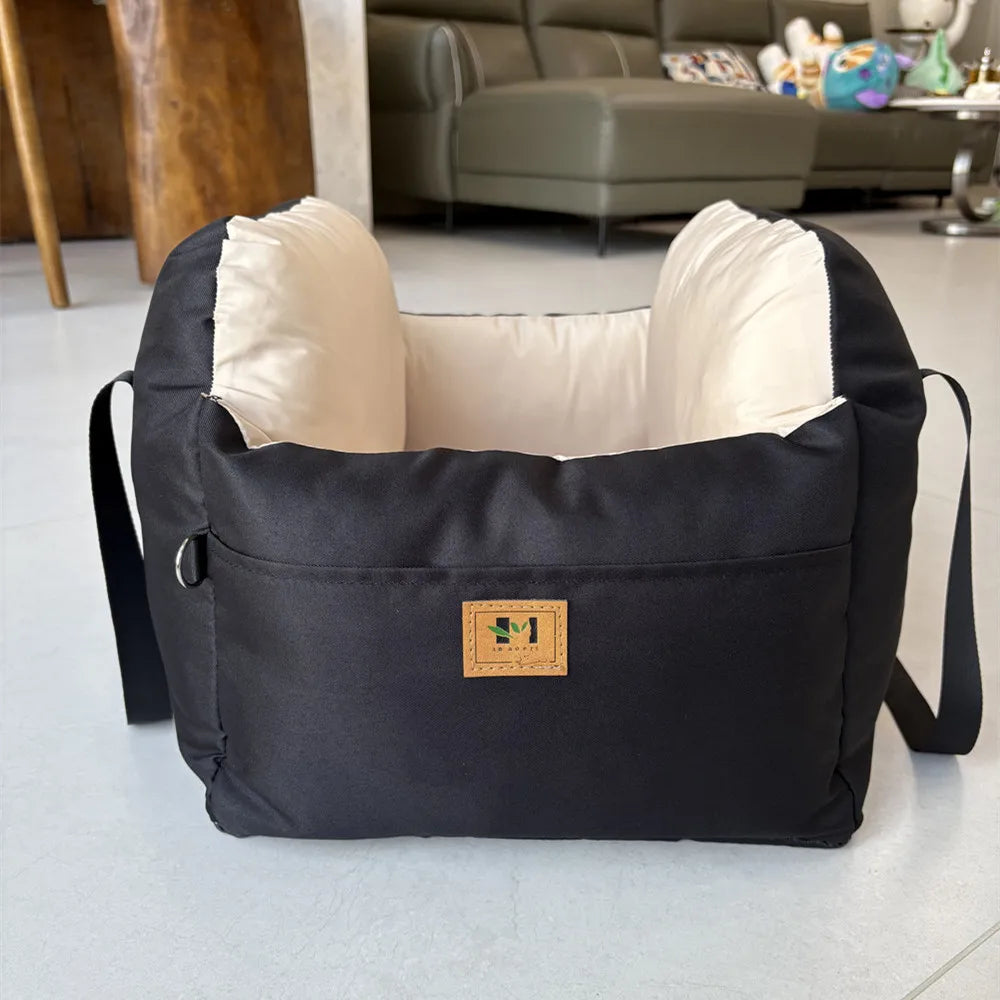 Washable Small Dog Car Seat Booster Bed | Soft Cotton Pet Carrier Nest