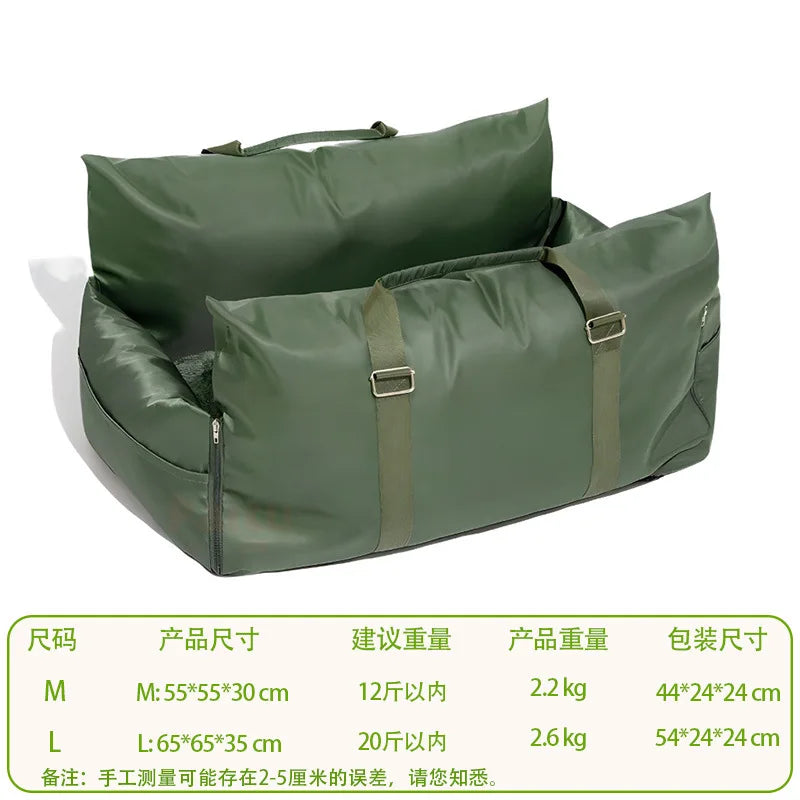 Waterproof Car Pet Seat & Travel Bag | Non-Slip Dog Kennel with Removable Handbag
