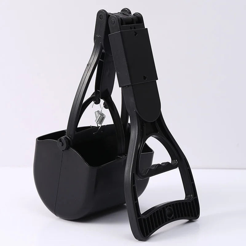 Foldable No-Bend Dog Poop Scooper – Long Handle Pet Waste Pickup Tool for Indoor & Outdoor Use