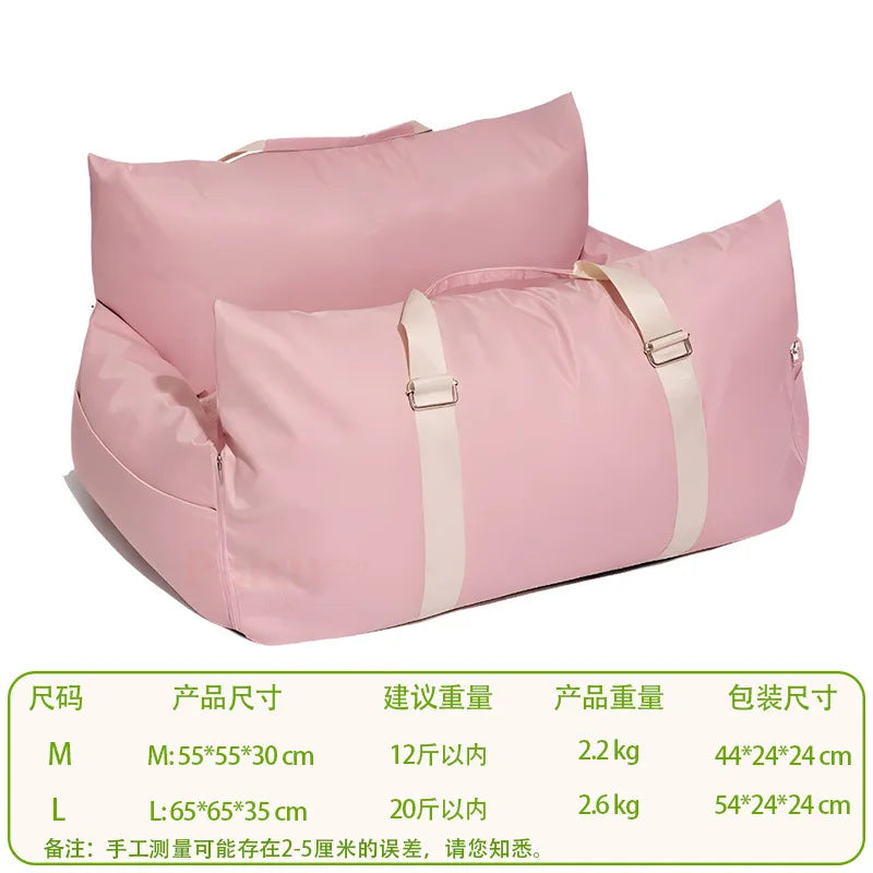 Waterproof Car Pet Seat & Travel Bag | Non-Slip Dog Kennel with Removable Handbag