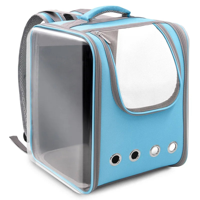 Space Capsule Pet Carrier Backpack — Transparent Breathable Travel Bag for Cats & Small Dogs