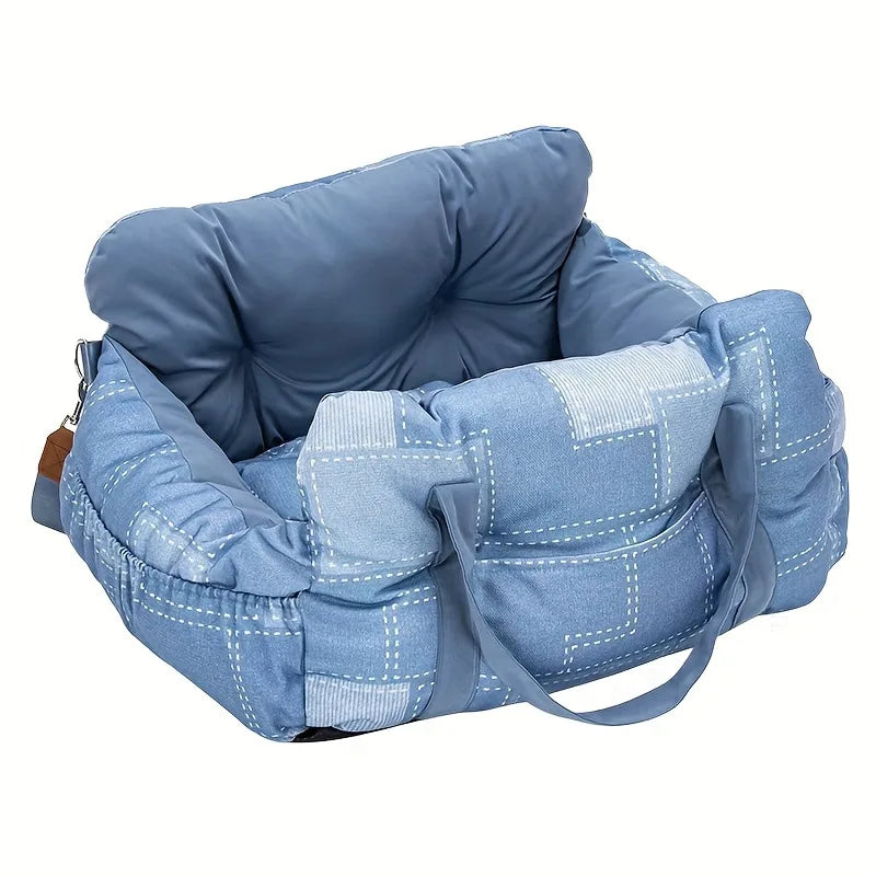 Non-Slip Dog Car Seat with Safety Belt | Washable & Breathable