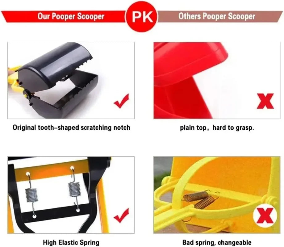 Dog Pooper Scooper with Sawtooth Edge – Portable Poop Picker for Yard, Park & Travel