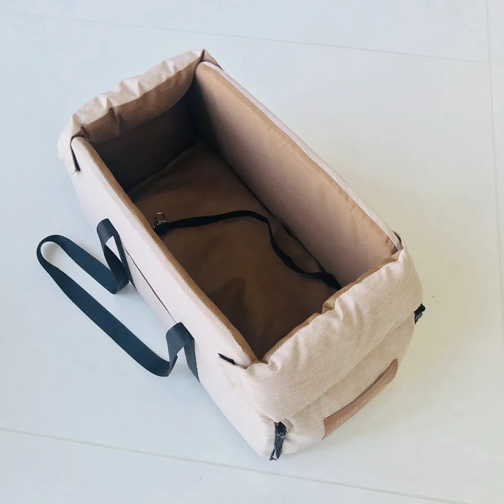 Portable Pet Car Seat Carrier — Soft Waterproof Travel Bed for Small Dogs & Cats