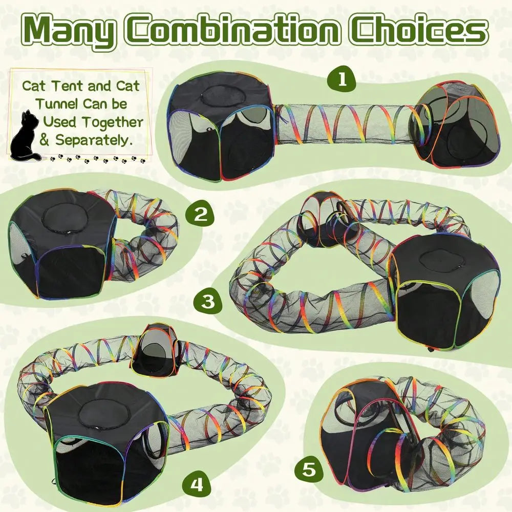 5-in-1 Pop-Up Mesh Cat Tent