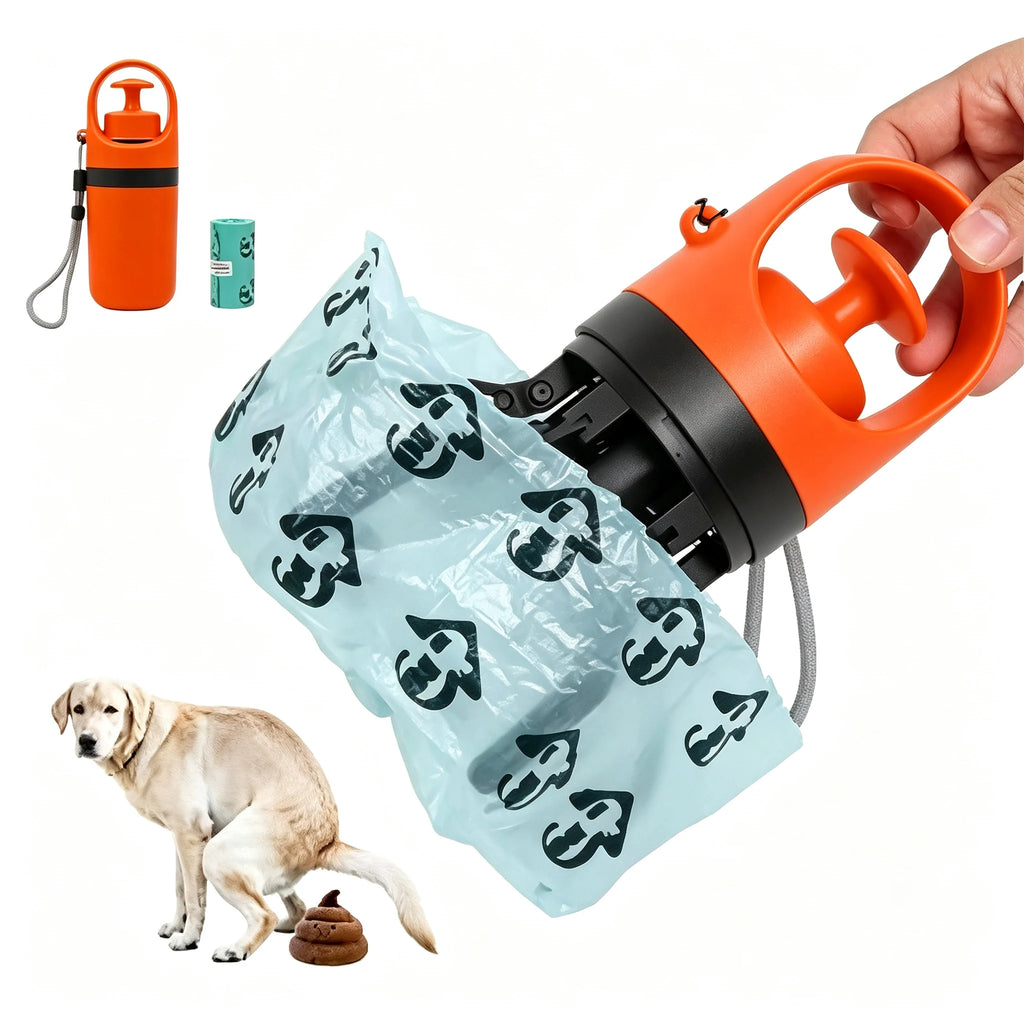 Portable Claw Pooper Scooper with Bag Dispenser