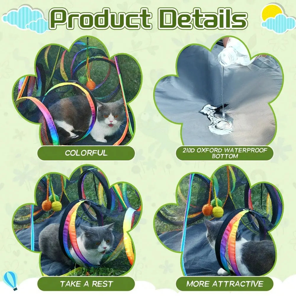 5-in-1 Pop-Up Mesh Cat Tent