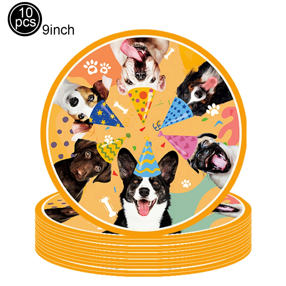 Dog Birthday Party Decoration Set – Banner, Balloons & Cake Decor for Pets