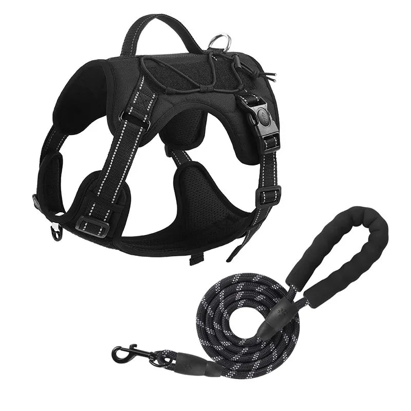 Reflective Tactical No-Pull Dog Harness – Adjustable Vest for Small, Medium & Large Dogs