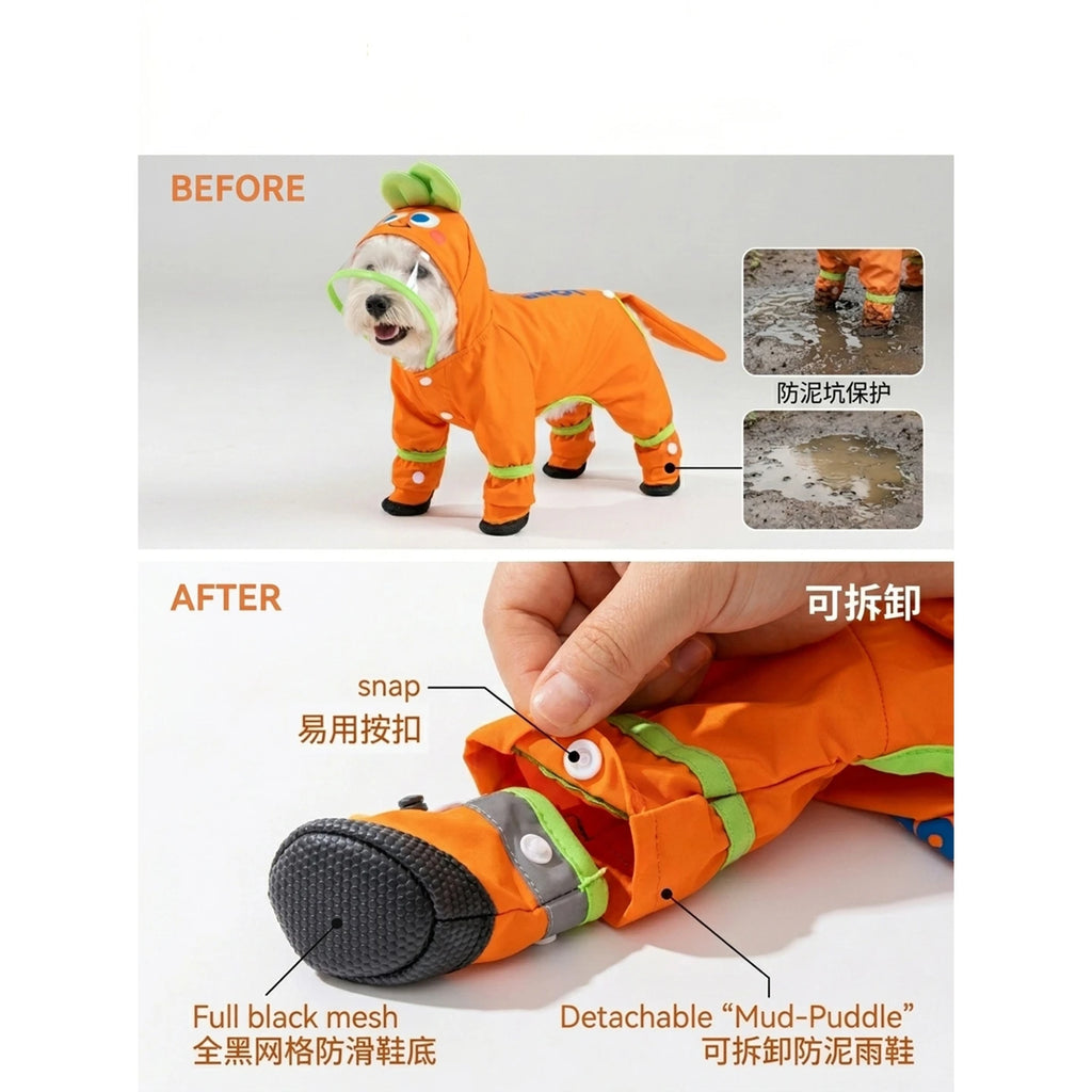 Waterproof Dog Raincoat Jumpsuit