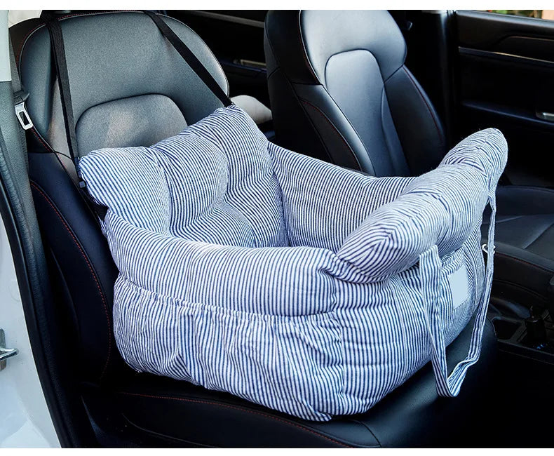 Non-Slip Dog Car Seat with Safety Belt | Washable & Breathable