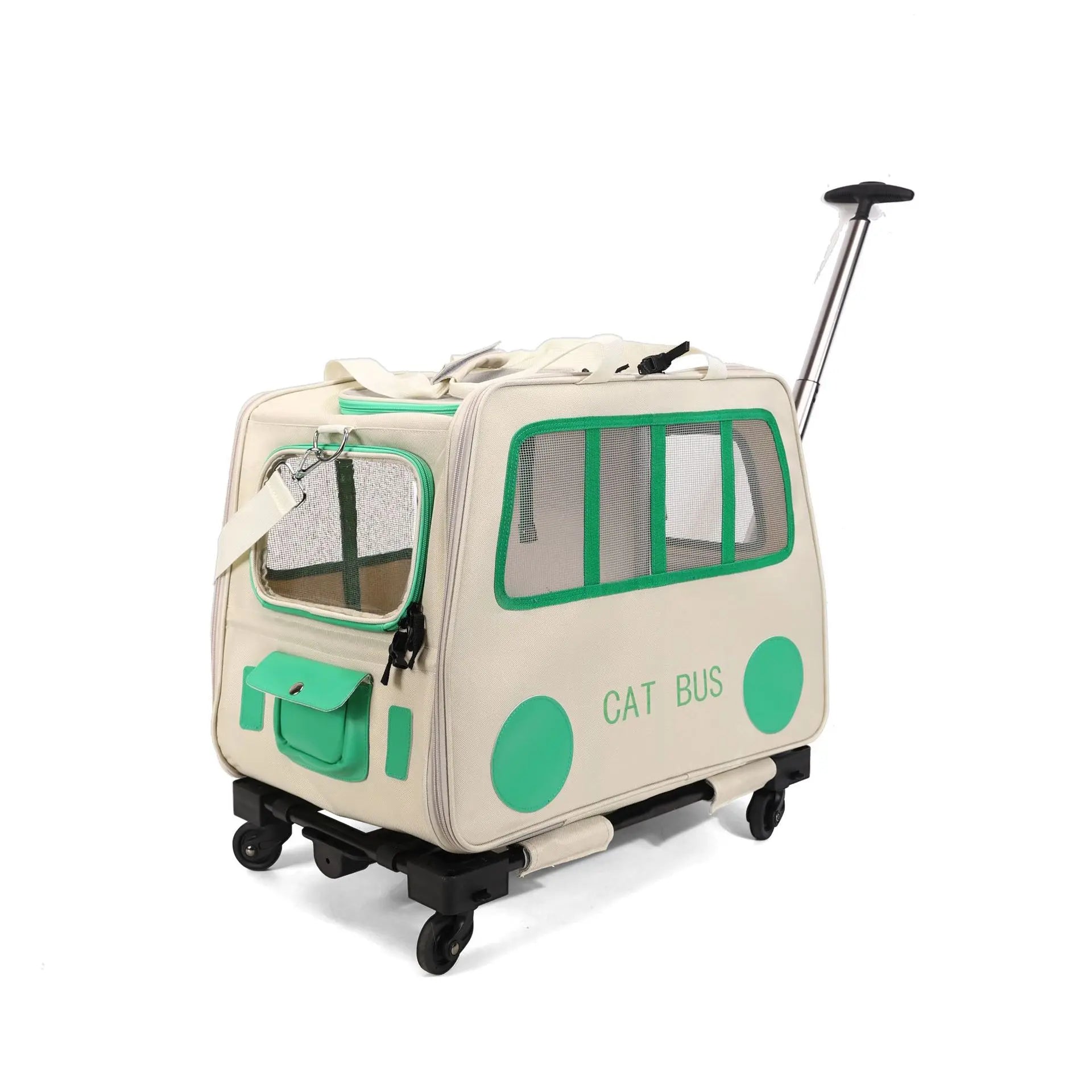Foldable Portable Pet Stroller Cart | Breathable Zipper Carrier for Cats & Dogs | Travel Tote Bag