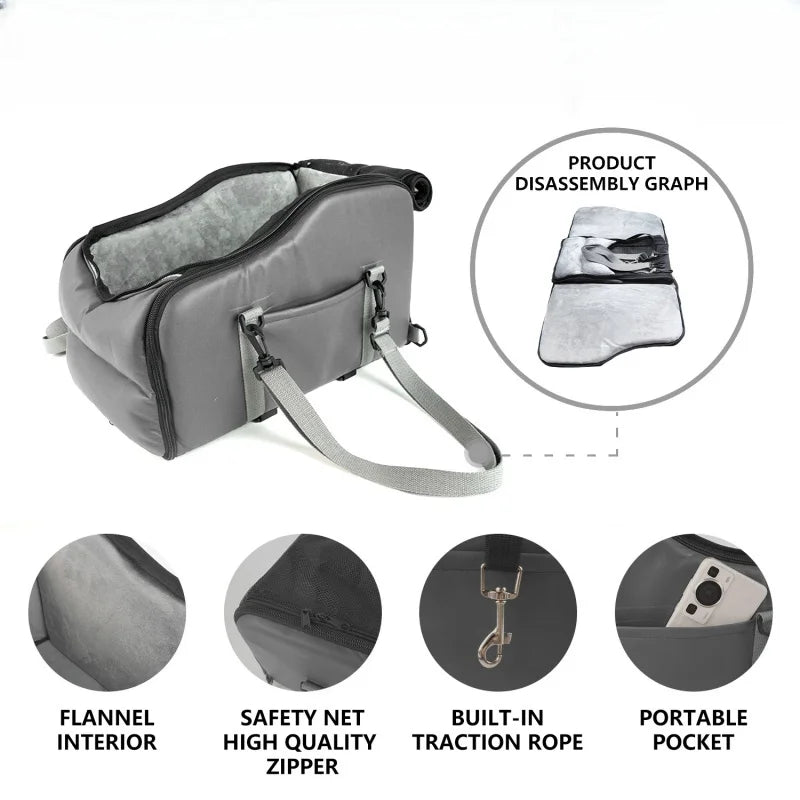 Removable & Washable Car Dog Bed | Portable Pet Travel Mat