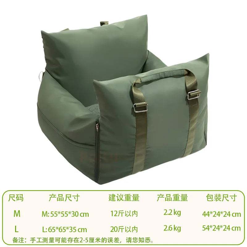 Waterproof Car Pet Seat & Travel Bag | Non-Slip Dog Kennel with Removable Handbag