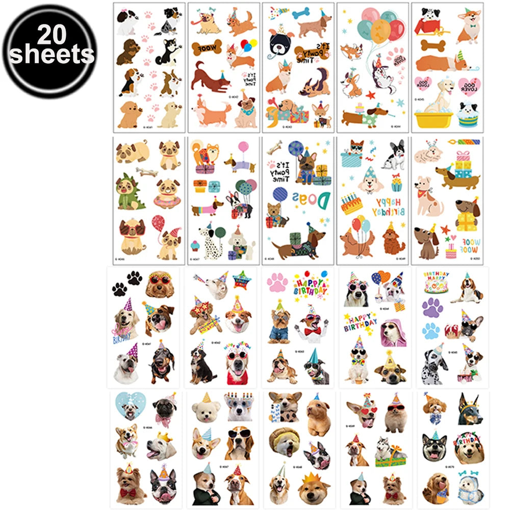 Dog Birthday Party Decoration Set – Banner, Balloons & Cake Decor for Pets