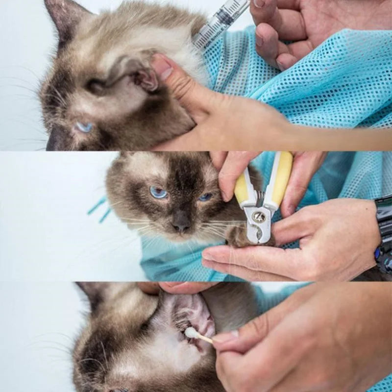 Cat Grooming Restraint Bag – Mesh Bathing & Nail Trimming Bag