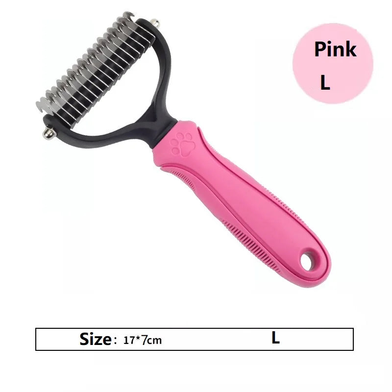 Pet Deshedding Brush – Dog & Cat Grooming Comb for Short & Long Hair