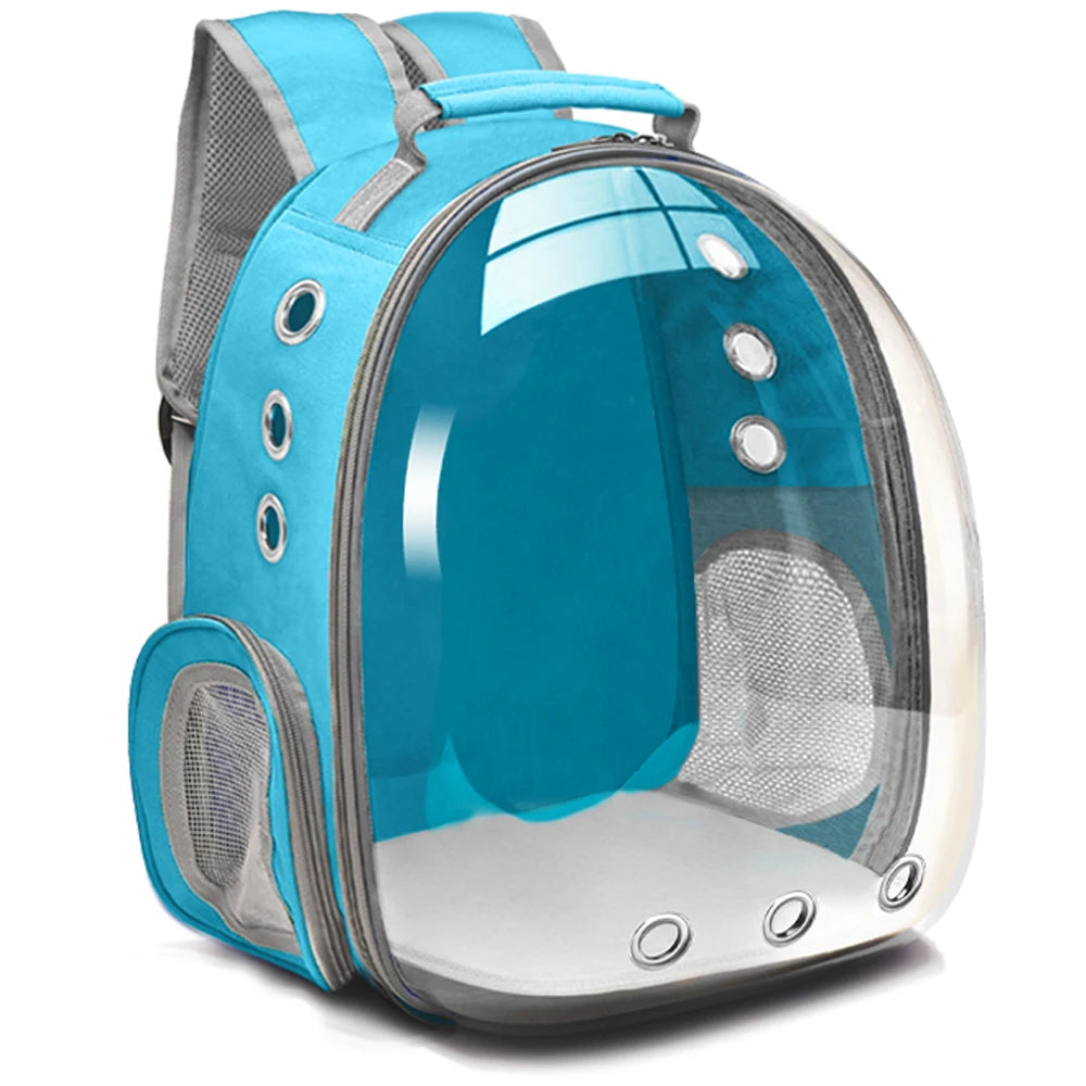 Space Capsule Pet Carrier Backpack — Transparent Breathable Travel Bag for Cats & Small Dogs