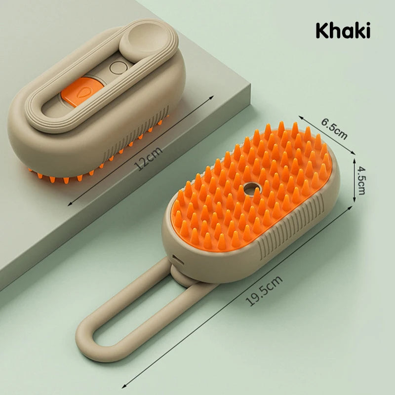 3-in-1 Electric Steam Pet Brush | Spray, Massage & Grooming Comb for Cats & Dogs