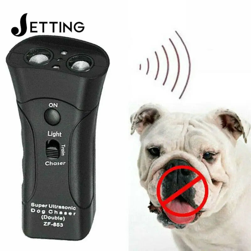 Ultrasonic Dog Repeller & Training Device with Flashlight – 125dB, Portable