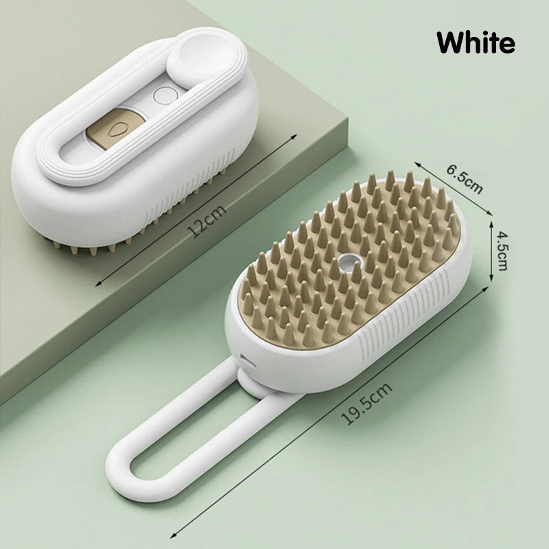 3-in-1 Electric Steam Pet Brush | Spray, Massage & Grooming Comb for Cats & Dogs
