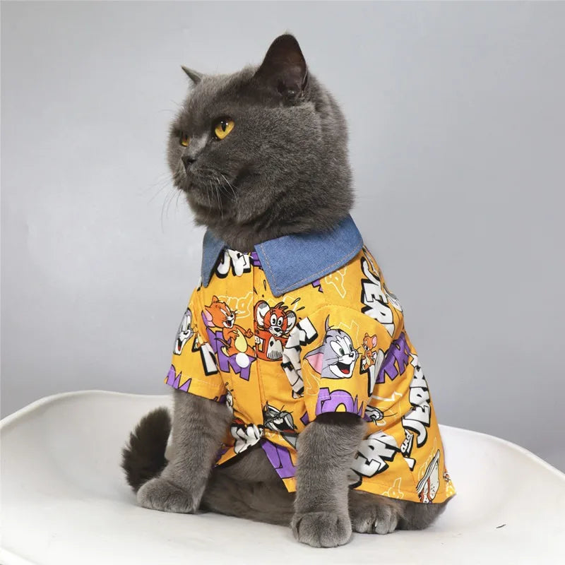 Tom & Jerry Pet Costume Shirt – Cartoon Outfit for Cats & Small Dogs