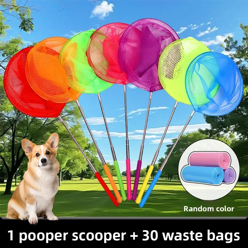 Foldable Dog Poop Scooper with Pee Catcher – Long Handle No-Bend Cleanup Tool