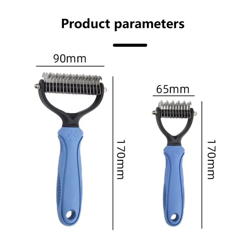 Pet Deshedding Brush – Dog & Cat Grooming Comb for Short & Long Hair