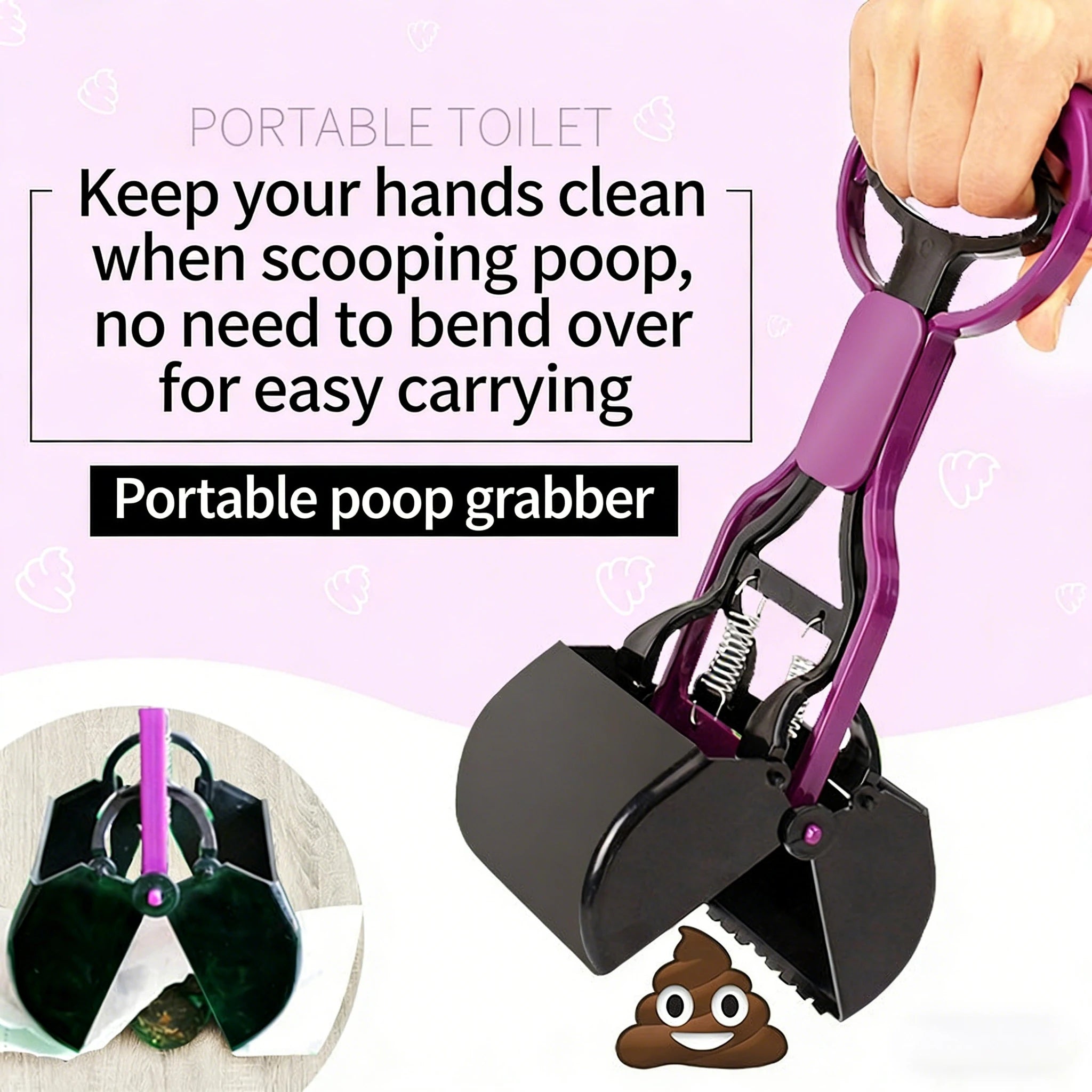 Dog Pooper Scooper with Sawtooth Edge – Portable Poop Picker for Yard, Park & Travel