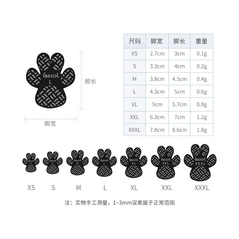 Breathable Dog Paw Grip Patches | Non-Slip Foot Pads for Dogs | 4-Pack (XS–XXXL)