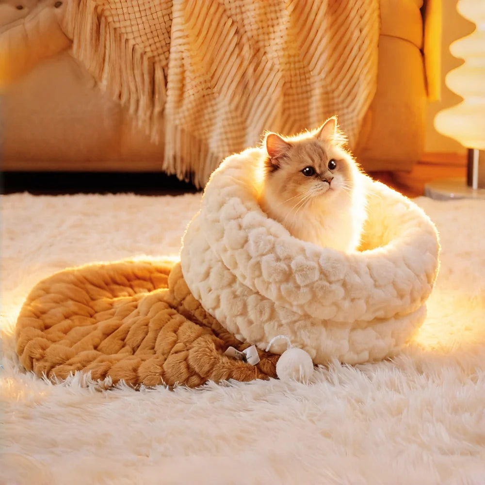Enclosed Winter Cat Snuggle Bed