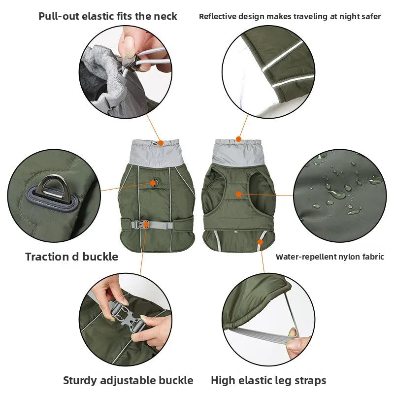 Waterproof Winter Dog Coat – Reflective Warm Jacket