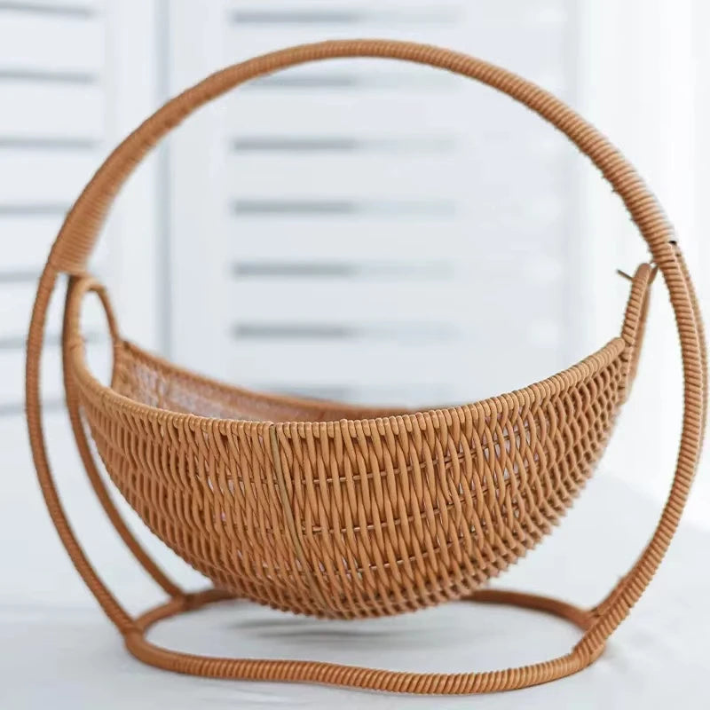 Faux Rattan Cat Cave Bed – Semi-Enclosed & Waterproof
