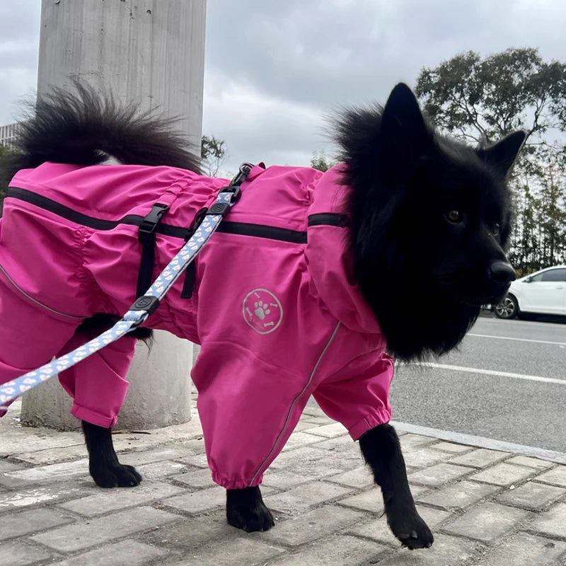 Waterproof Dog Raincoat with Reflective Strips – Adjustable Rain Jacket for Small, Medium & Large Dogs