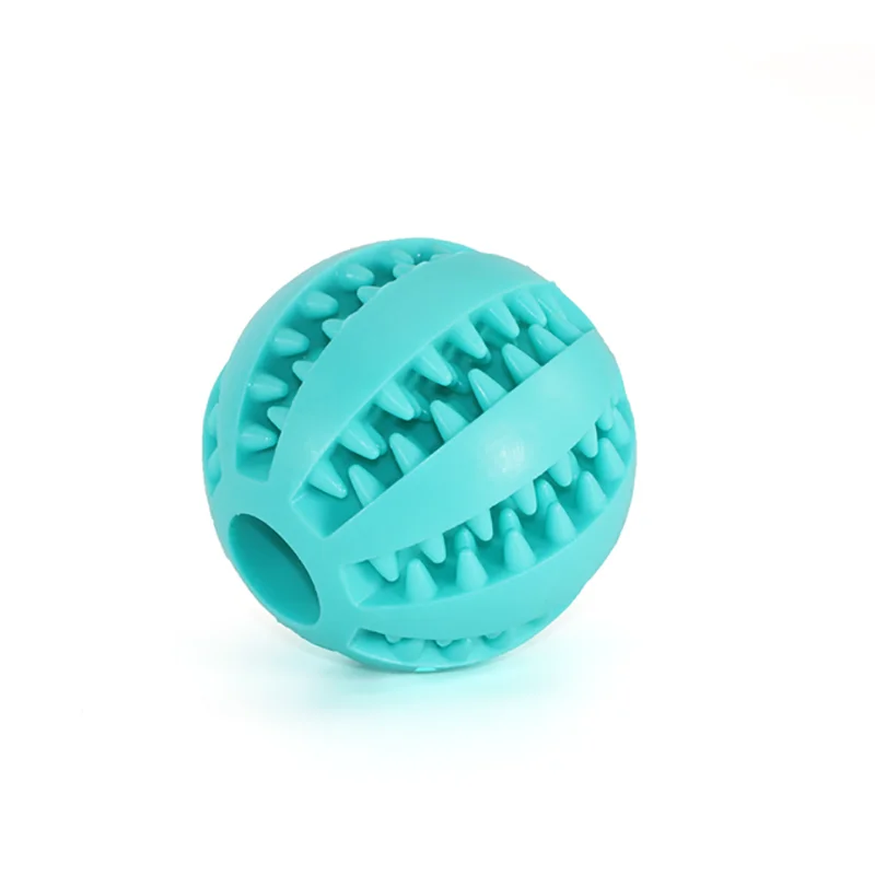 Natural Rubber Dog Chew Ball Toy – Teeth Cleaning Interactive Treat Ball