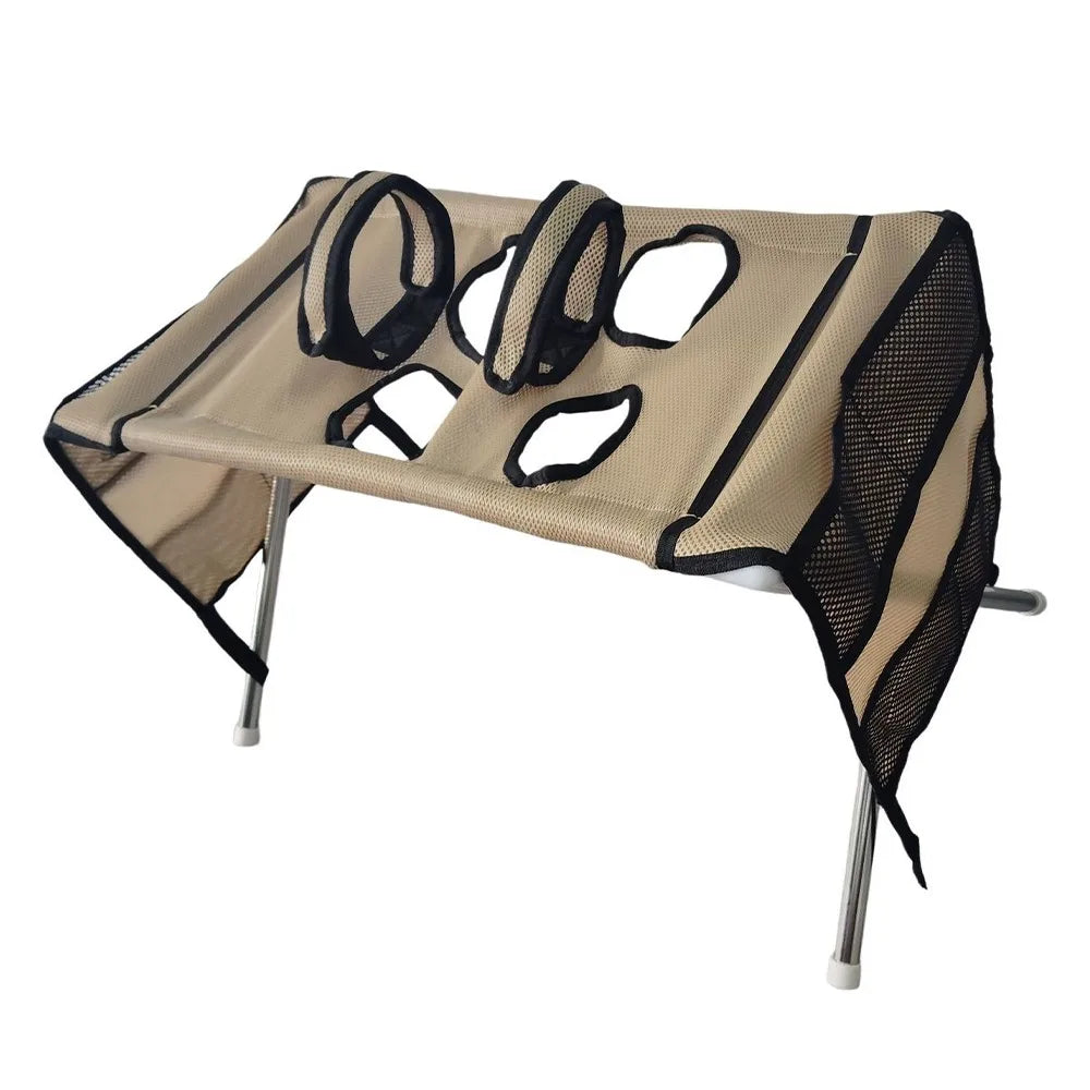 Folding Pet Grooming Hammock with Support Frame