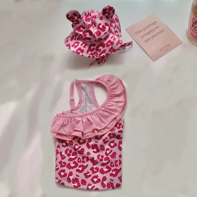 Sunny Paws Beach Set – 2-Piece Summer Dress & Cap for Small Dogs