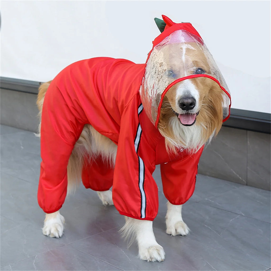 Waterproof Dog Raincoat with Hood – Reflective Adjustable Rain Jacket for Small to Large Dogs